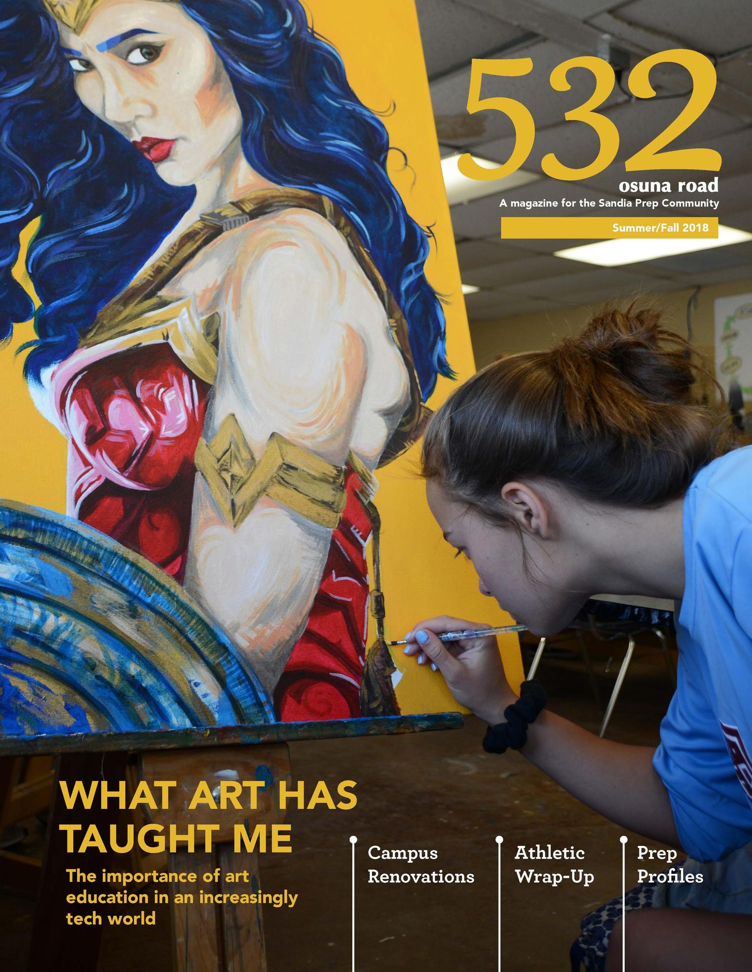 532 magazine cover of student painting portrait
