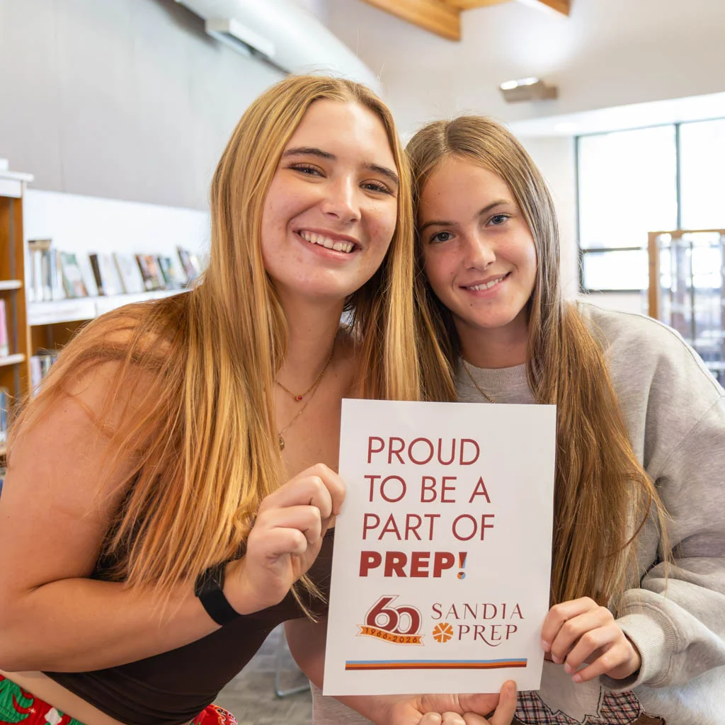 Students with Proud Prep sign