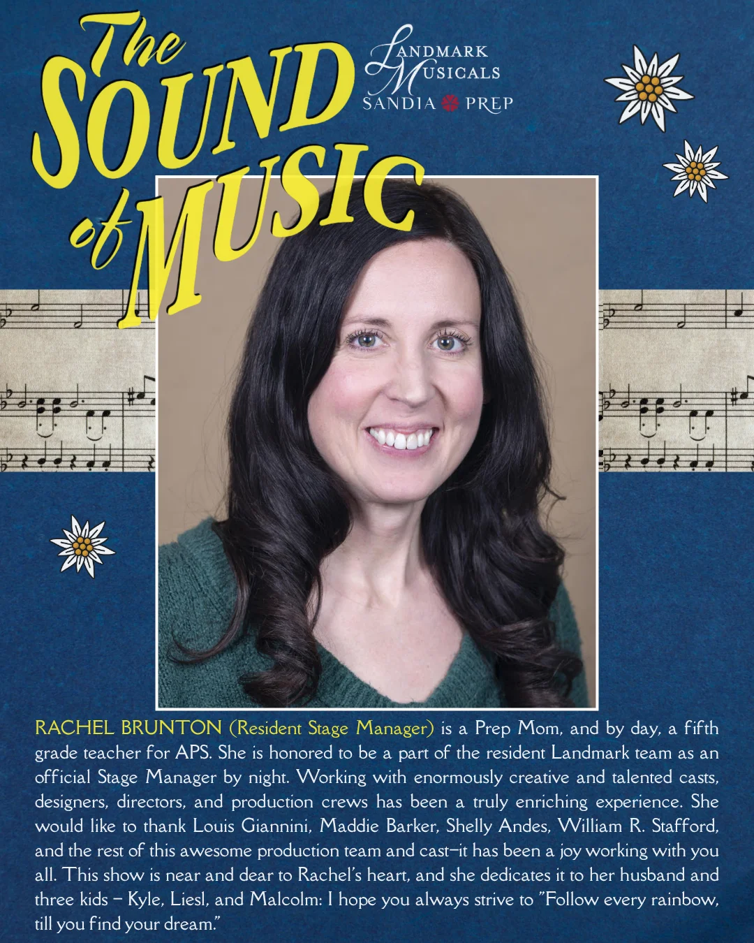 Prep parent Rachel Brunton, resident stage manager