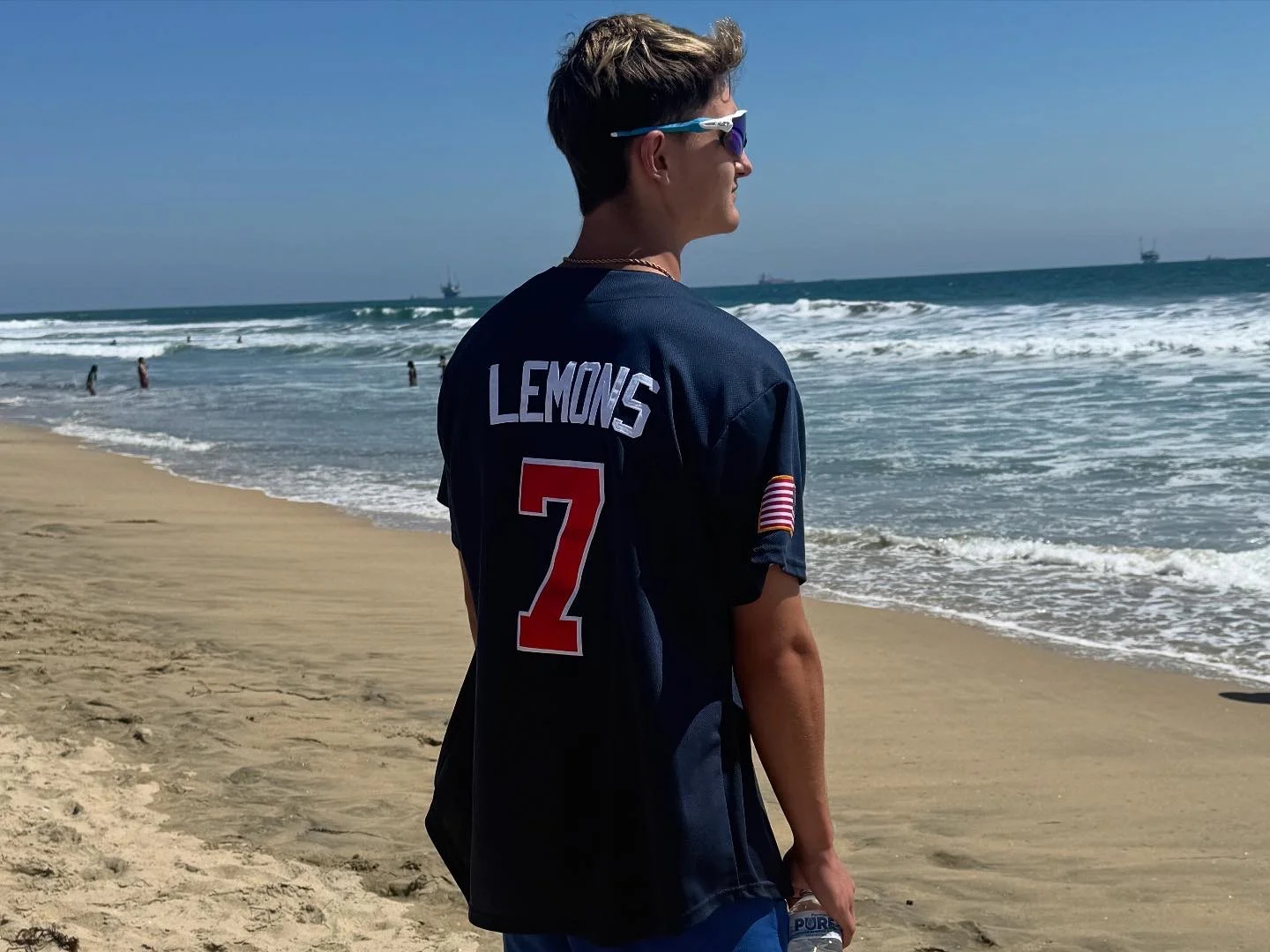 Logan Lemons at the beach