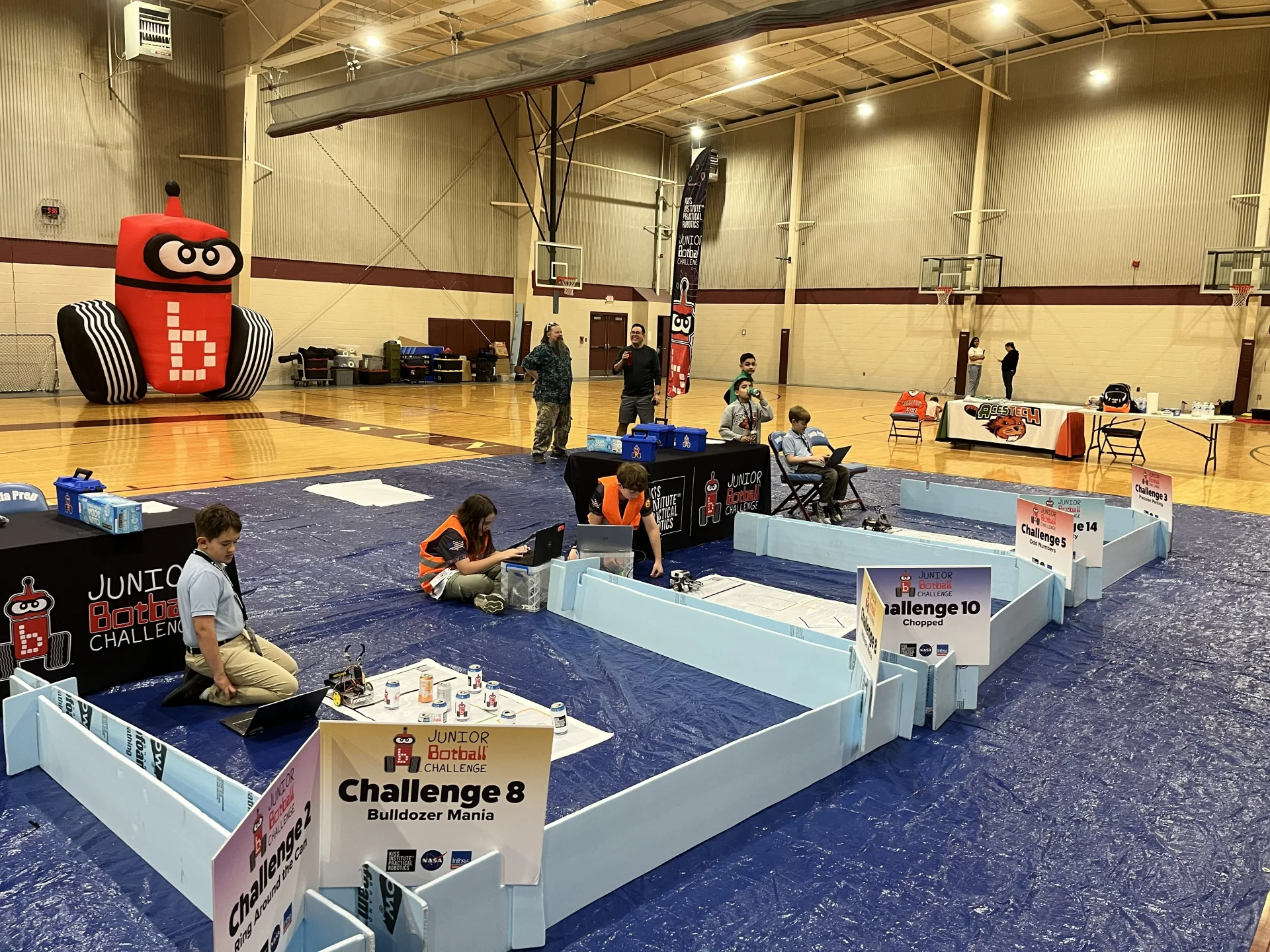 Robotics team competing