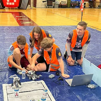 Students at robotics competition