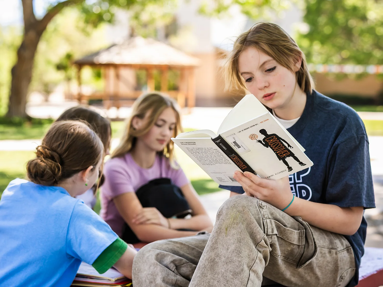 kids on campus bench