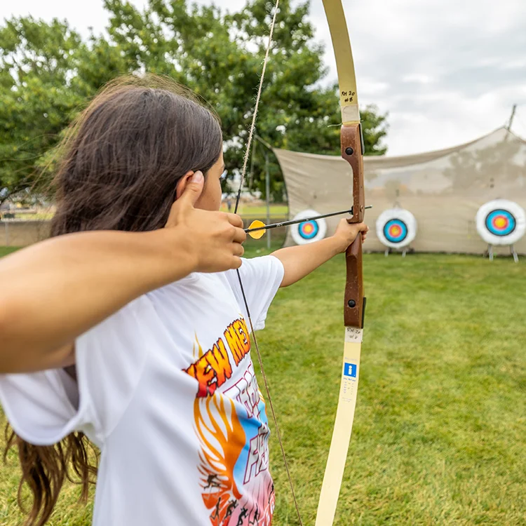 campers practicing archery