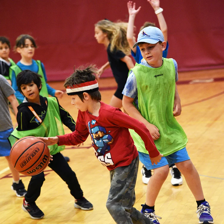 campers playing basketball