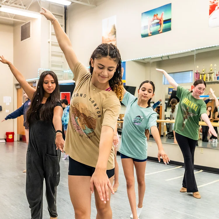 campers in dance studio