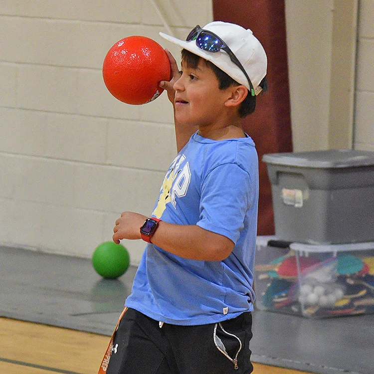 camper playing dodgeball