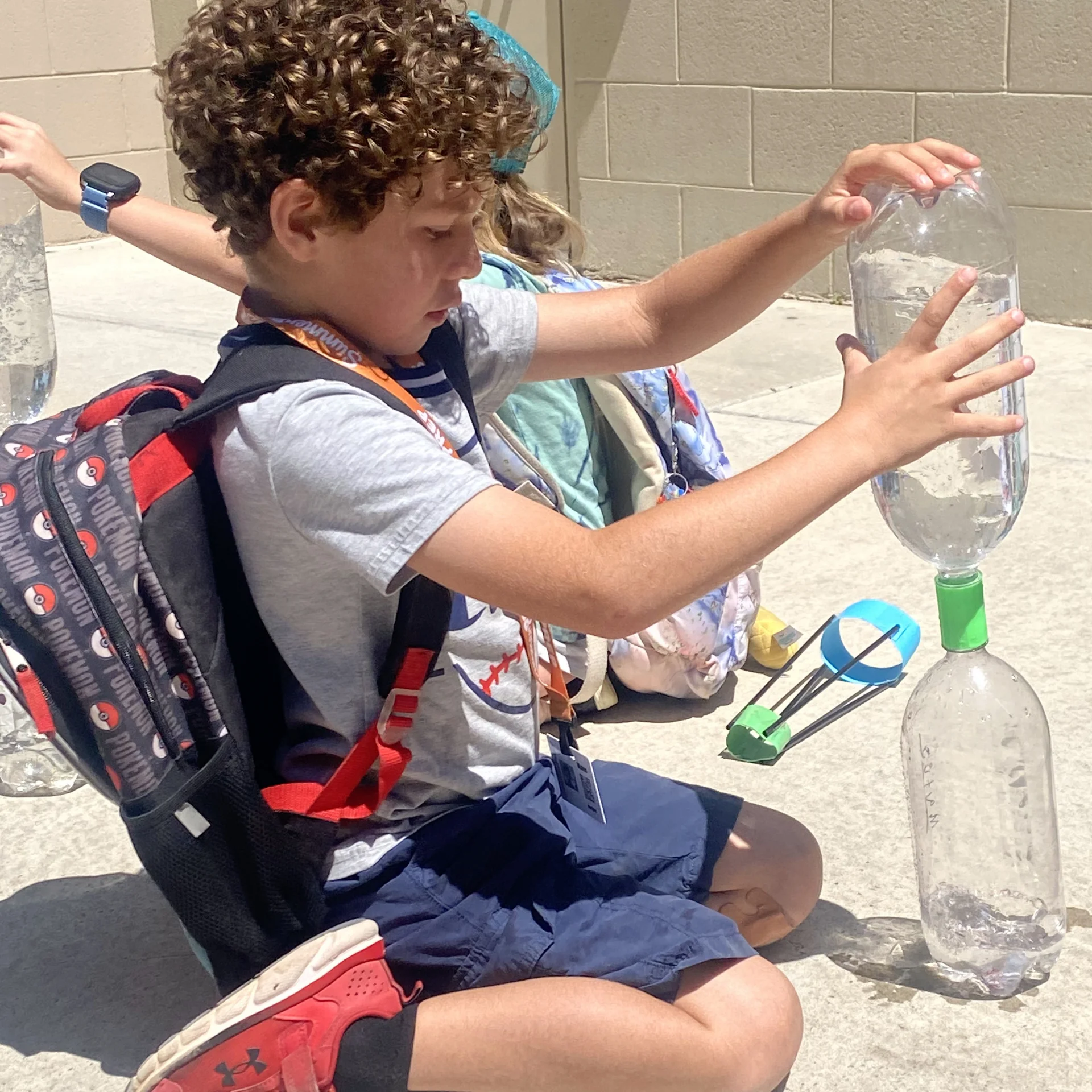 camper doing experiment