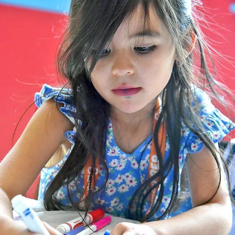 camper drawing with markers