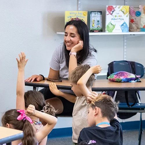 teacher and students in class 
