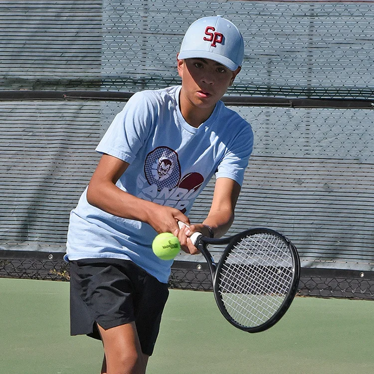 camper playing tennis