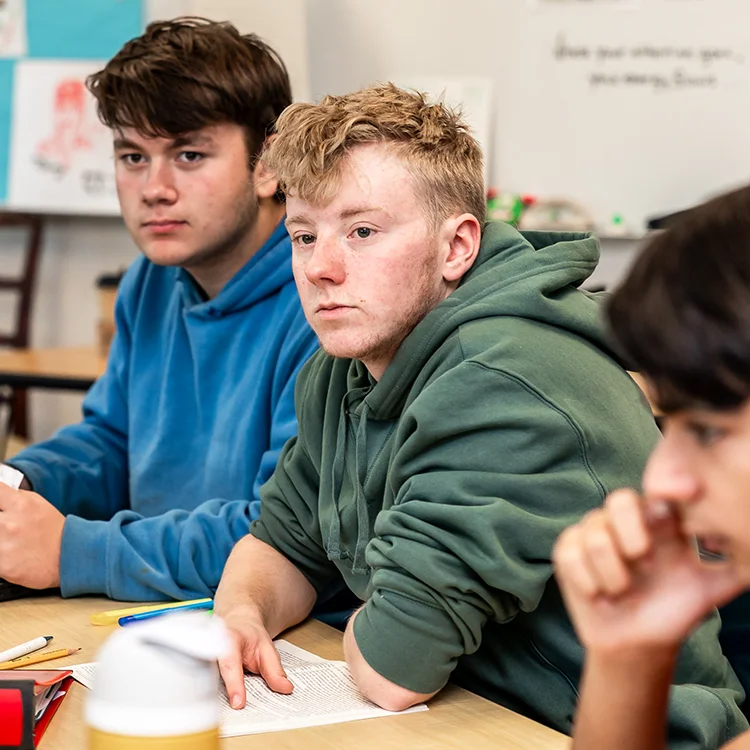 students paying attention in class