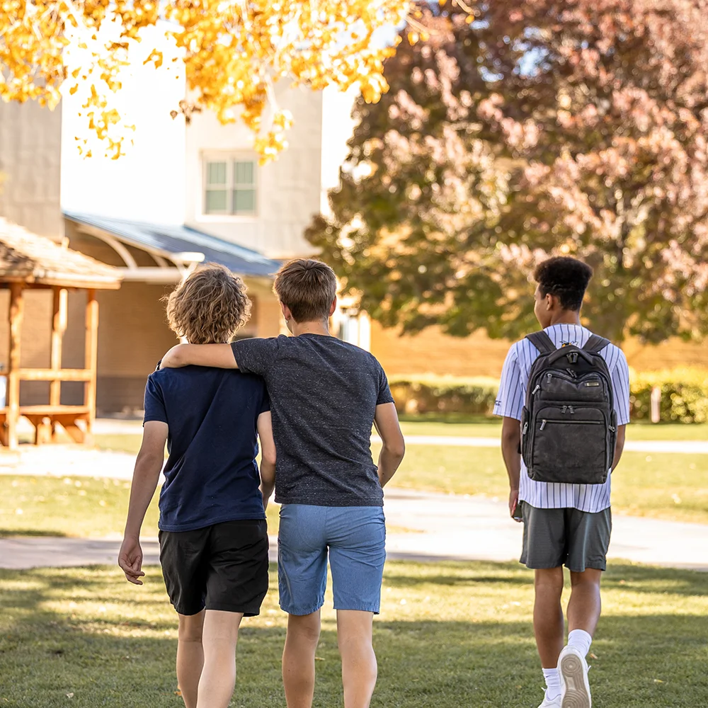 Students walking on quad