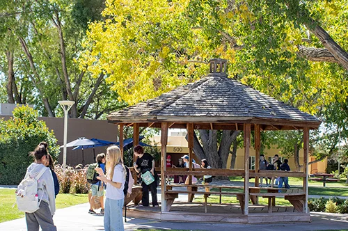 campus with gazebo