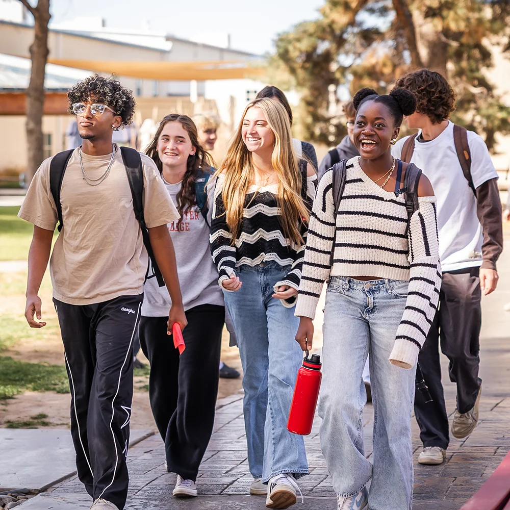 Students walking on quad
