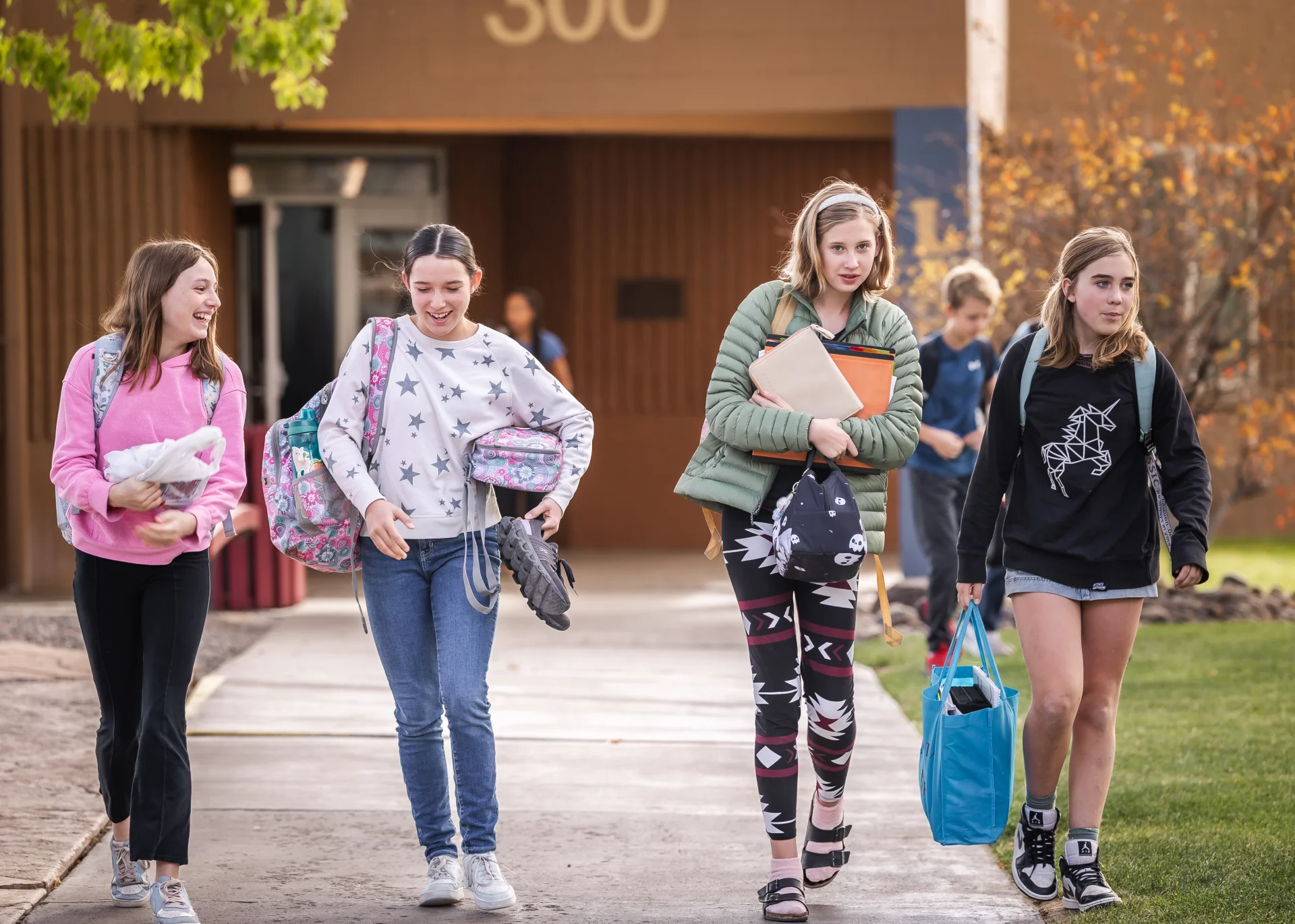 Sandia Prep 6th graders on the Quad