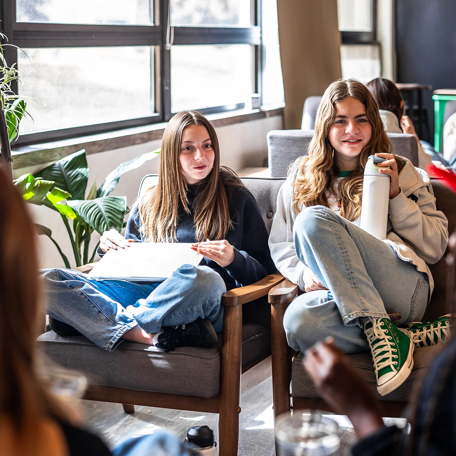 students in pitchfork cafe
